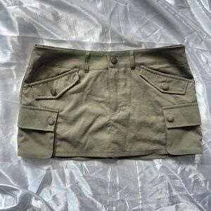 Green Mini Cargo Skirt, Size: S